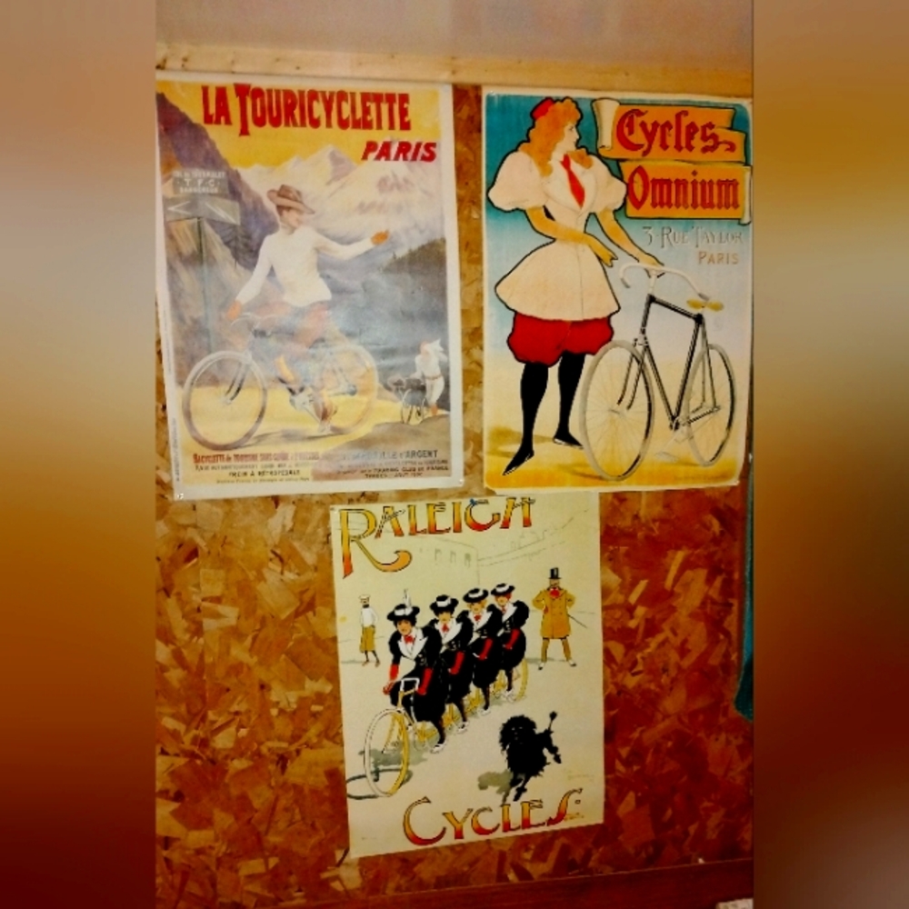 Vintage Cycling Art Prints Set